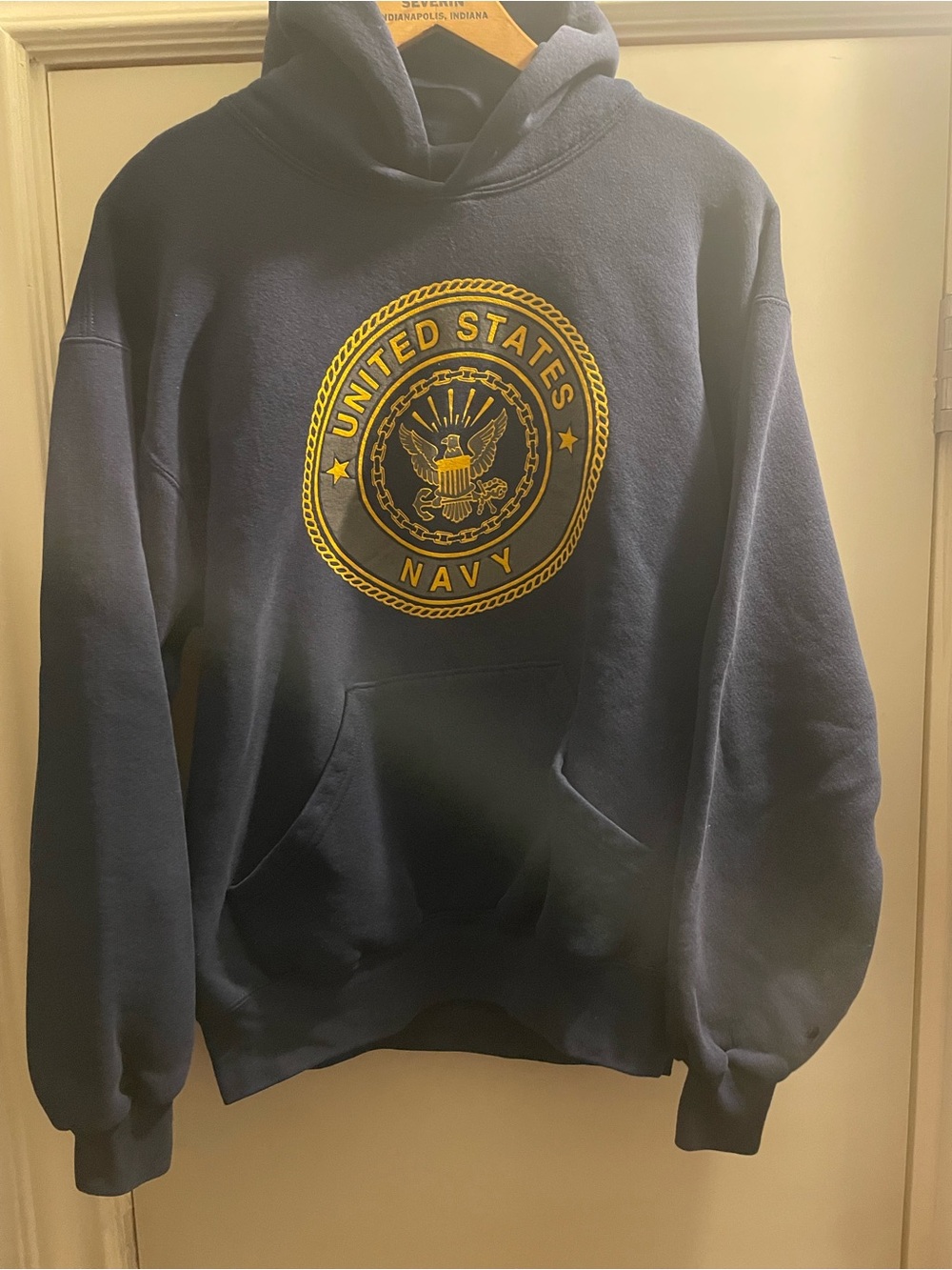 United States Navy Navy Blue Pullover Hoodie USA made